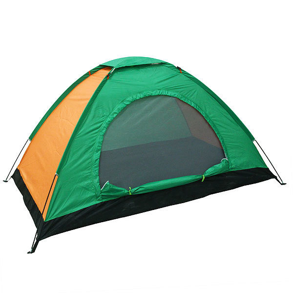 Палатка Ангара-2, двухместная, зелено-оранжевая